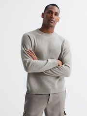 Reiss Heather Prague Merino Blend Crew Neck Jumper - Image 1 of 6
