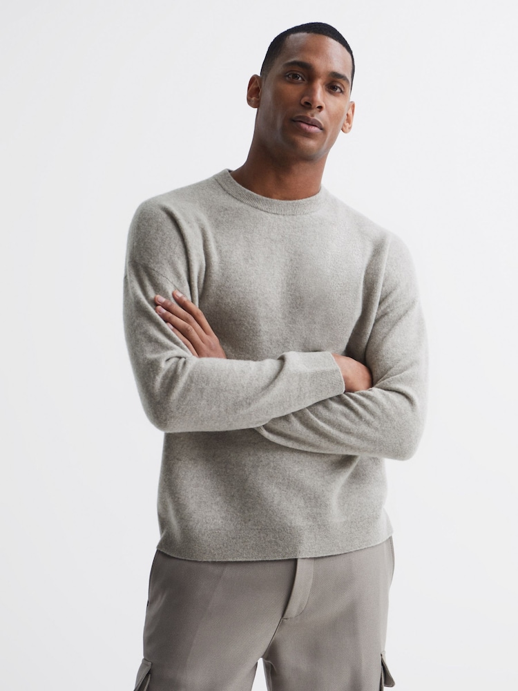 Reiss Heather Prague Merino Blend Crew Neck Jumper - Image 1 of 6