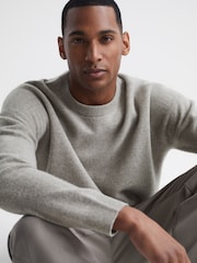 Reiss Heather Prague Merino Blend Crew Neck Jumper - Image 4 of 6