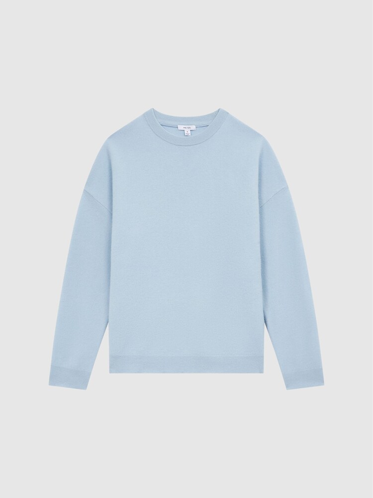 Reiss Aquamarine Prague Merino Blend Crew Neck Jumper - Image 2 of 6