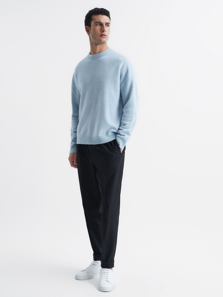 Reiss Aquamarine Prague Merino Blend Crew Neck Jumper - Image 3 of 6