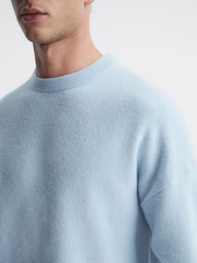 Reiss Aquamarine Prague Merino Blend Crew Neck Jumper - Image 4 of 6