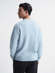 Reiss Aquamarine Prague Merino Blend Crew Neck Jumper - Image 5 of 6
