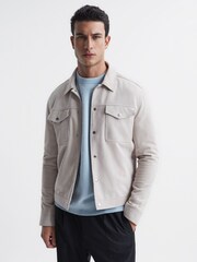 Reiss Aquamarine Prague Merino Blend Crew Neck Jumper - Image 6 of 6