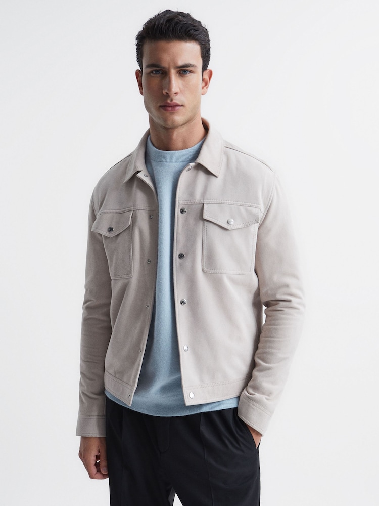 Reiss Aquamarine Prague Merino Blend Crew Neck Jumper - Image 6 of 6