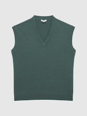 Reiss Pine Green Fiji Wool Blend Sleeveless Knitted Vest - Image 2 of 7