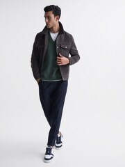 Reiss Pine Green Fiji Wool Blend Sleeveless Knitted Vest - Image 6 of 7