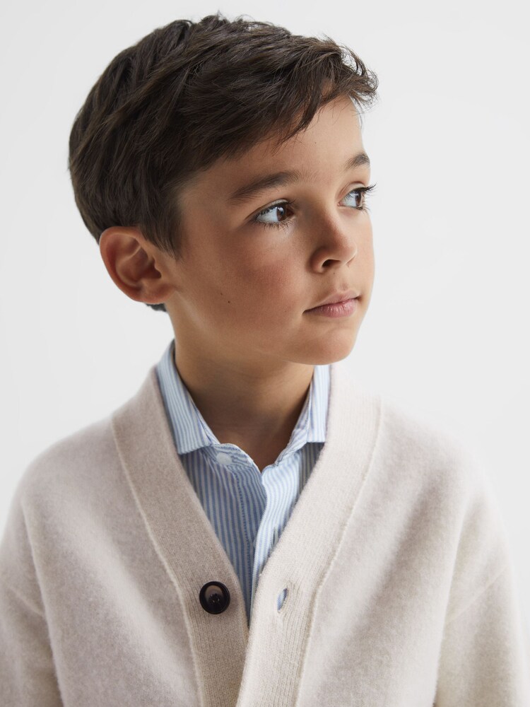 Reiss Ecru Chile Senior Wool Blend Cardigan - Image 6 of 7