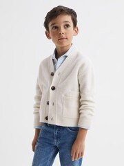 Ecru - Reiss Chile Strickjacke aus Wollmischung - Bild 1 von 7