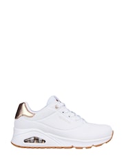 Baumwollweiß - Skechers – Uno – Standard-Fit-Turnschuhe in Schwarz und Gold für Damen - Bild 4 von 7