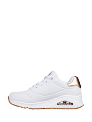 Baumwollweiß - Skechers – Uno – Standard-Fit-Turnschuhe in Schwarz und Gold für Damen - Bild 5 von 7