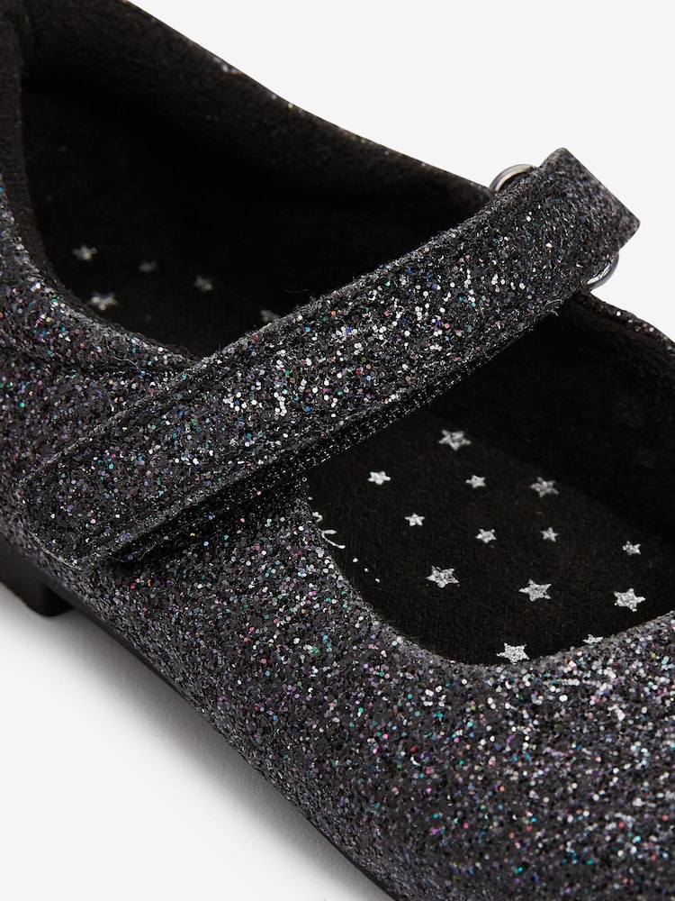 Black Glitter Standard Fit (F) Mary Jane Occasion Shoes - Image 4 of 4 Black Glitter Standard Fit (F) Mary Jane Occasion Shoes - Image 4 of 4