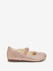 Pale Pink Glitter Standard Fit (F) Mary Jane Occasion Shoes - Image 1 of 4
