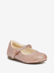 Pale Pink Glitter Standard Fit (F) Mary Jane Occasion Shoes - Image 2 of 4