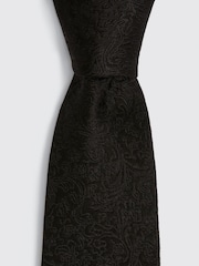 MOSS Black Floral Swirl Tie - Image 1 of 3