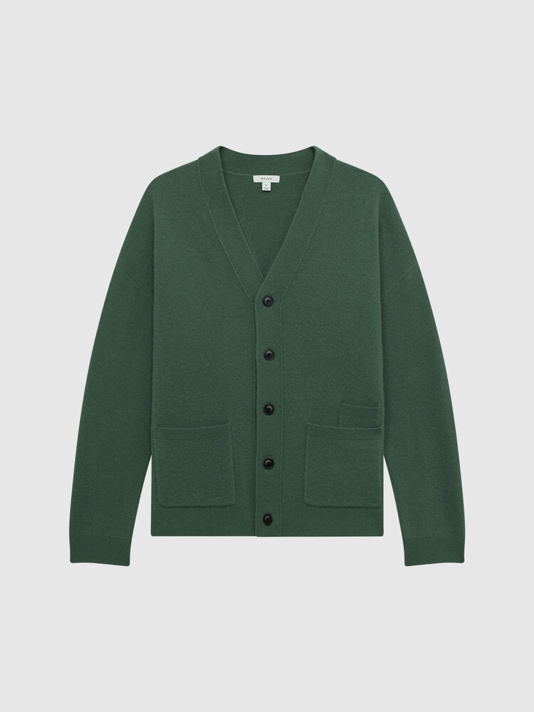 Reiss Pine Green Chile Merino Blend Cardigan - Image 2 of 7