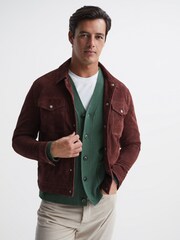 Reiss Pine Green Chile Merino Blend Cardigan - Image 7 of 7