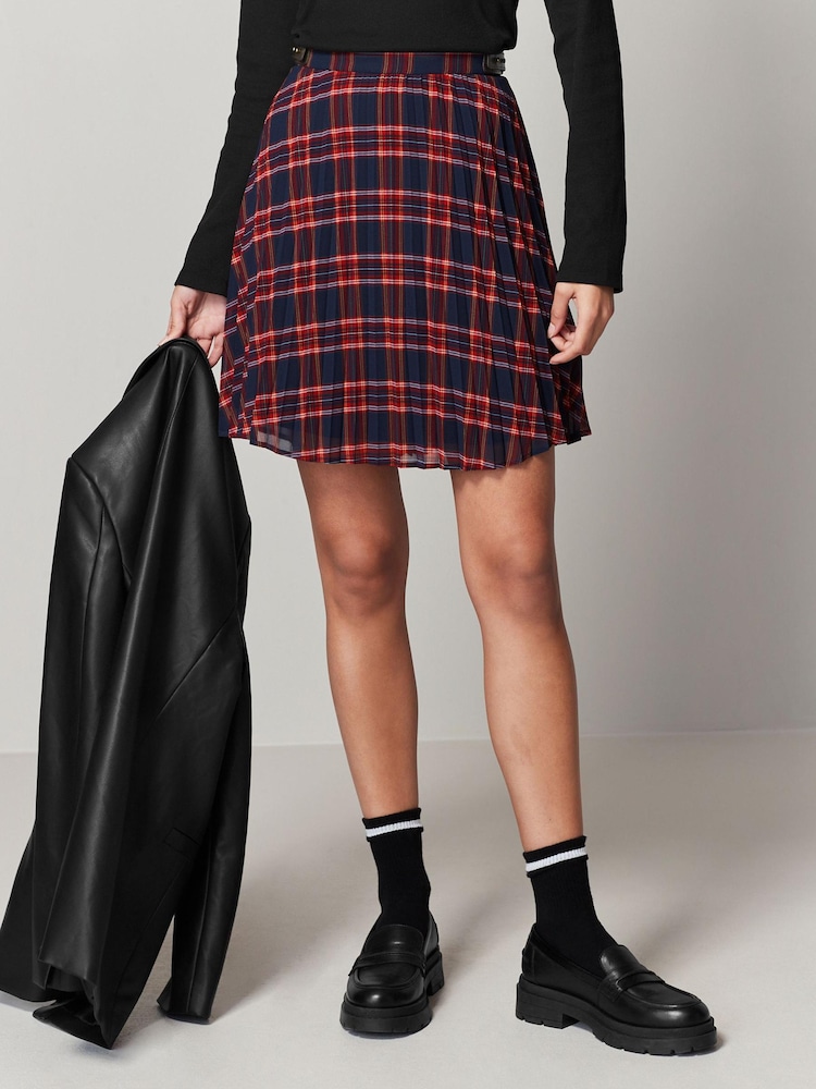 Red Mini Chiffon Skirt - Image 2 of 6