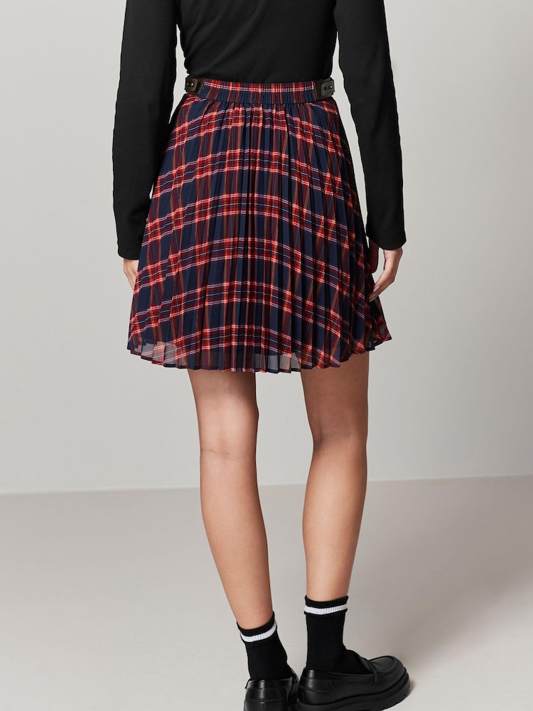 Red Mini Chiffon Skirt - Image 3 of 6
