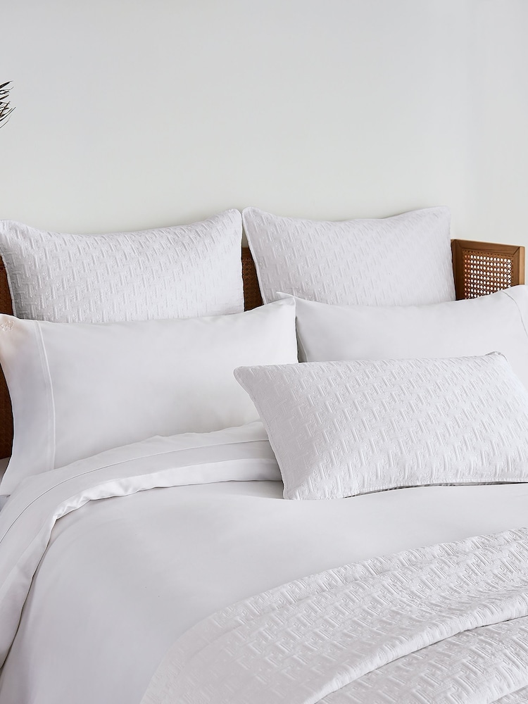 Ted Baker White T Quilted Polysatin Sham Pillowcase - Image 1 of 4