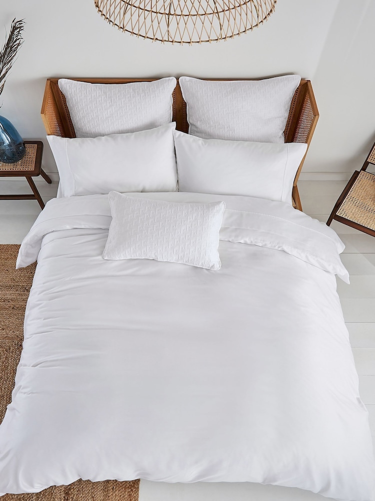 Ted Baker White T Quilted Polysatin Sham Pillowcase - Image 4 of 4