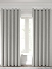 Nalu Nicole Scherzinger Silver Kalo Textured Fully Lined Eyelet Curtains - Image 1 of 4