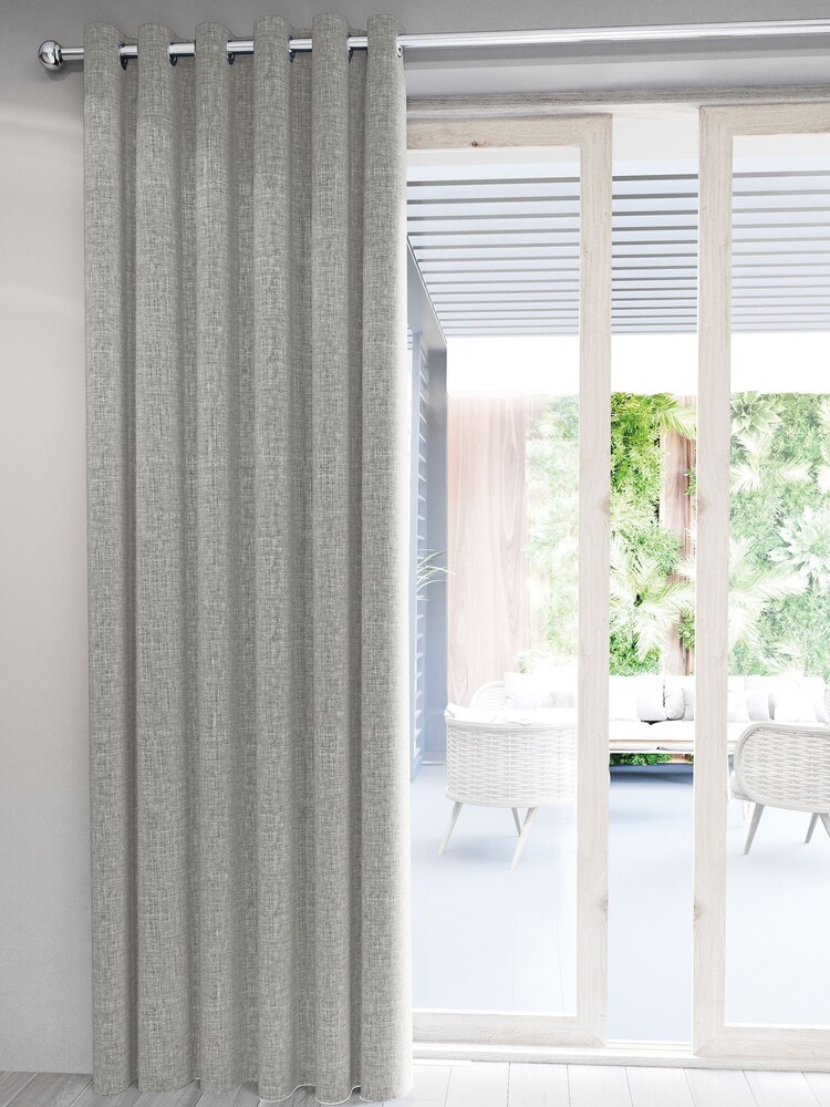 Nalu Nicole Scherzinger Silver Kalo Textured Fully Lined Eyelet Curtains - Image 2 of 4