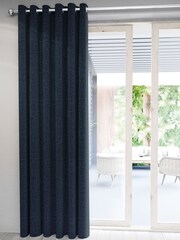 Nalu Nicole Scherzinger Blue Kalo Textured Fully Lined Eyelet Curtains - Image 2 of 4