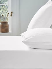 Ted Baker White Silky Smooth Plain Dye 250 Thread Count 100% Cotton Fitted Sheet - Image 1 of 3
