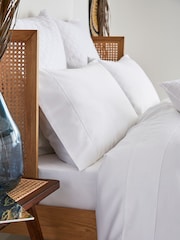 Ted Baker White Silky Smooth Plain Dye 250 Thread Count 100% Cotton Fitted Sheet - Image 2 of 3