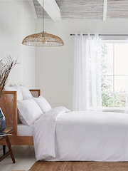 Ted Baker White Silky Smooth Plain Dye 250 Thread Count 100% Cotton Fitted Sheet - Image 3 of 3