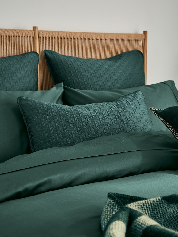 Ted Baker Green Silky Smooth Plain Dye 250 Thread Count 100% Cotton Fitted Sheet - Image 2 of 3