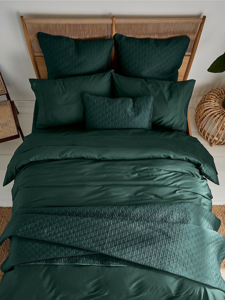 Ted Baker Green Silky Smooth Plain Dye 250 Thread Count 100% Cotton Fitted Sheet - Image 3 of 3