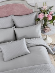 Ted Baker Silver Silky Smooth Plain Dye 250 Thread Count 100% Cotton Flat Sheet - Image 3 of 4