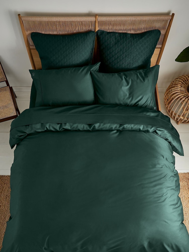 Ted Baker Green Silky Smooth Plain Dye 250 Thread Count 100% Cotton Duvet Cover - Image 3 of 3