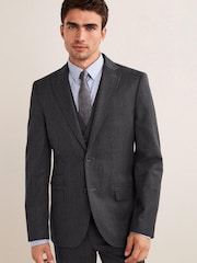 Charcoal Grey Slim Fit Wool Blend Suit: Jacket - Image 1 of 12