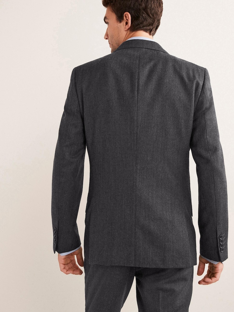 Charcoal Grey Slim Fit Wool Blend Suit: Jacket - Image 2 of 12