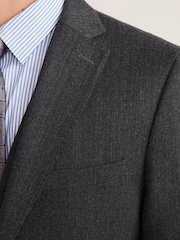Charcoal Grey Slim Fit Wool Blend Suit: Jacket - Image 4 of 12
