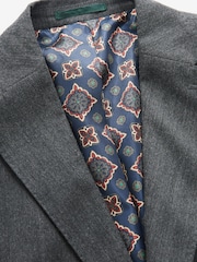 Charcoal Grey Slim Fit Wool Blend Suit: Jacket - Image 8 of 12