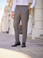 Brown Relaxed Fit Puppytooth Suit: Trousers - Image 1 of 1