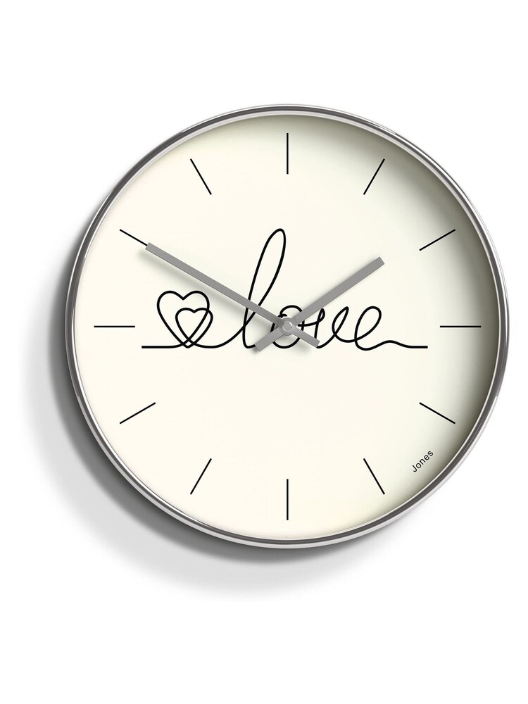 Jones Clocks Silver Silver Love Graphic Wall Clock - Image 2 of 3