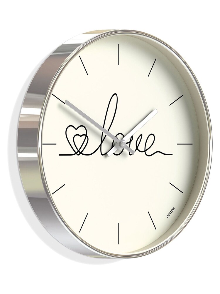 Jones Clocks Silver Silver Love Graphic Wall Clock - Image 3 of 3