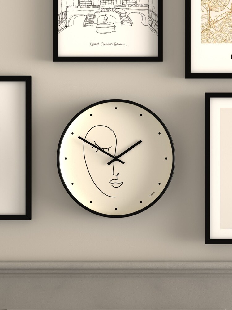 Jones Clocks Black Jones Olivia Minimal Line Art Wall Clock - Image 1 of 4