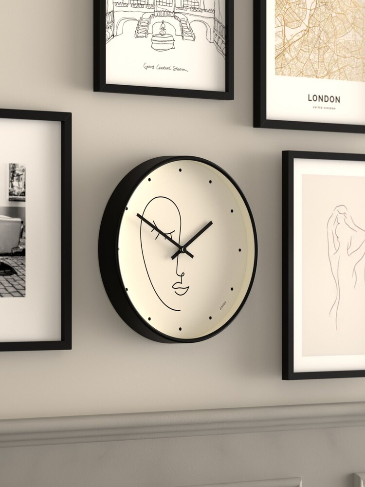 Jones Clocks Black Jones Olivia Minimal Line Art Wall Clock - Image 2 of 4