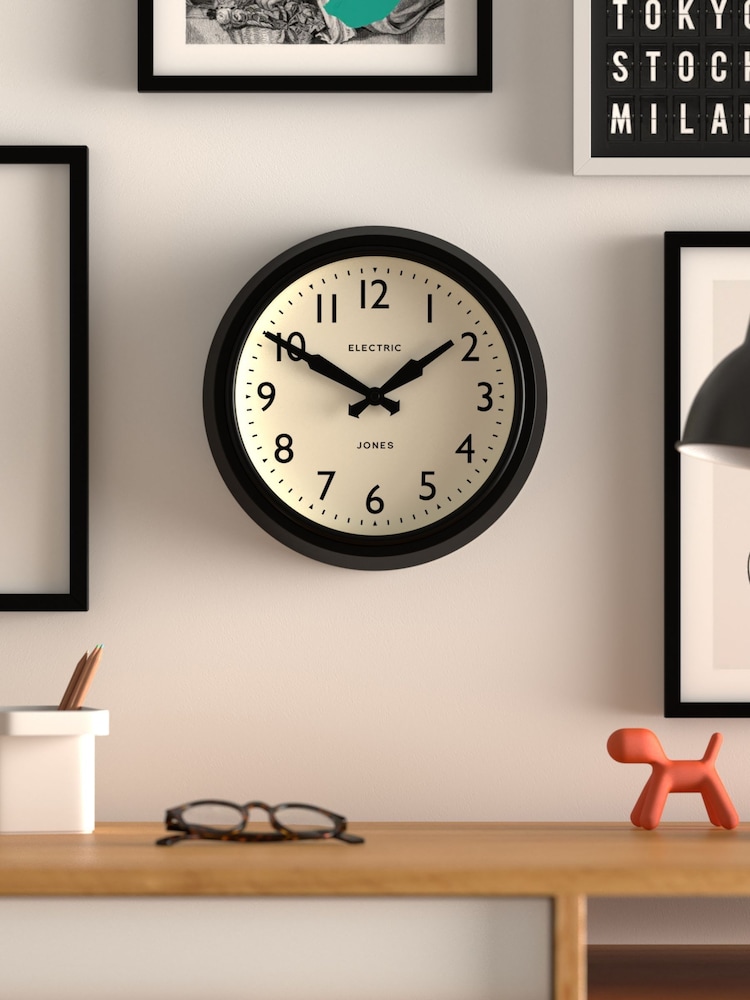 Jones Clocks Black Retro Telecom Wall Clock - Image 1 of 4 Jones Clocks Black Retro Telecom Wall Clock - Image 1 of 4