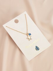 Gold Tone Birthstone Necklace September - Image 1 of 2
