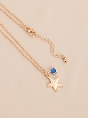 Gold Tone Birthstone Necklace September - Image 2 of 2