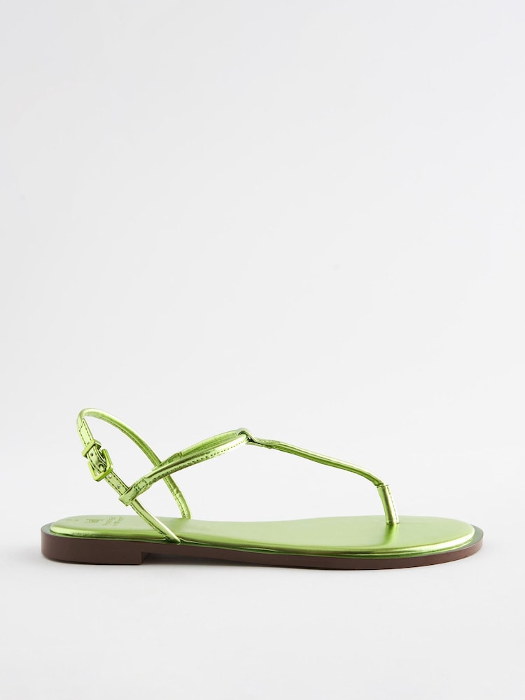 Green - Forever Comfort® Mirrored Toe Post Sandals - Image 5 of 8