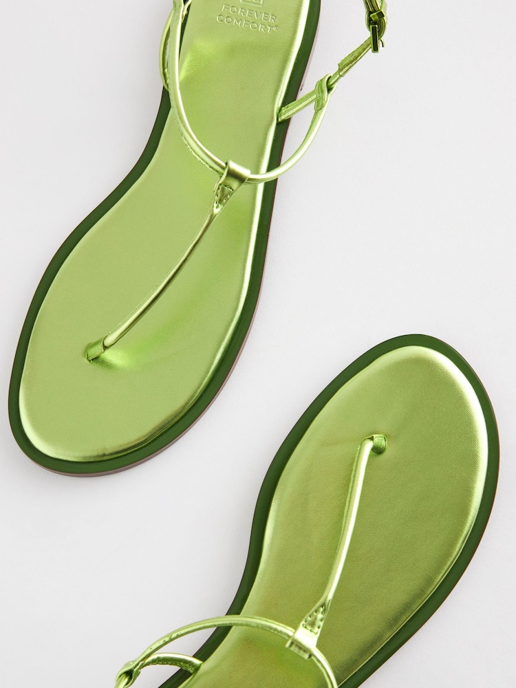 Green - Forever Comfort® Mirrored Toe Post Sandals - Image 6 of 8