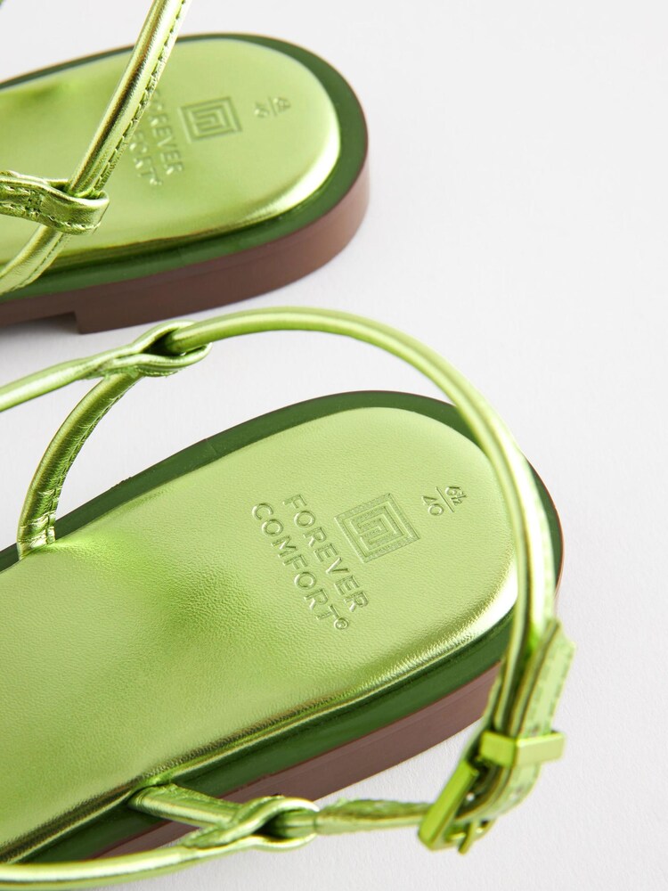 Green - Forever Comfort® Mirrored Toe Post Sandals - Image 8 of 8